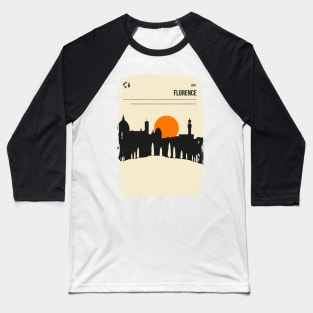 Florence Italy Tuscany Vintage Minimal Retro Book Cover Travel Poster Baseball T-Shirt